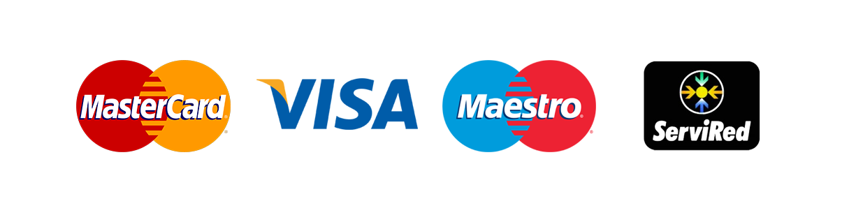 Metodos de pago: Mastercard,Visa,Maestro,Servired